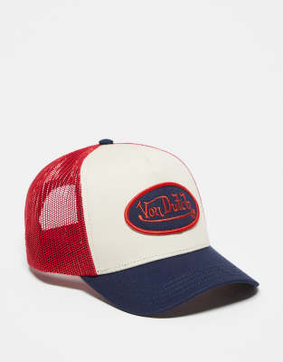 Von Dutch - Trucker-Kappe in Rot und Blau-Bunt