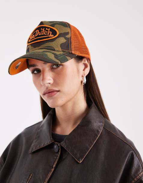 Von Dutch - Trucker-kasket med orange kontrastlogo og camouflage-mønster - view 1