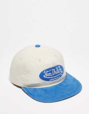 Von Dutch Utica unstructured baseball cap in beige blue ASOS