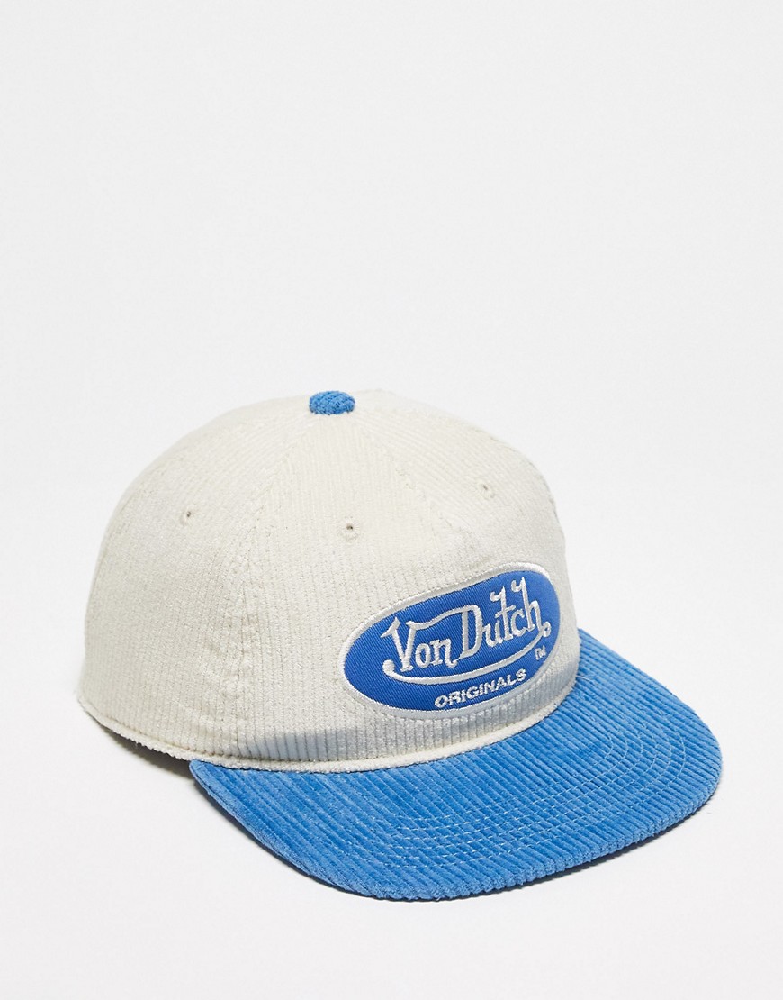 Von Dutch Utica unstructured baseball cap in beige blue-Multi