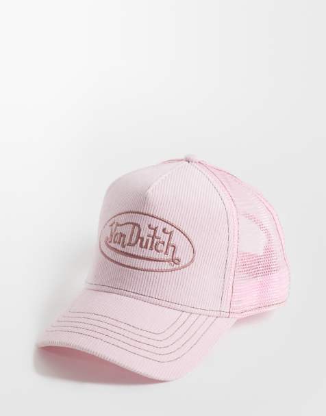 Von Dutch VD logo trucker cap in peach pink - view 1