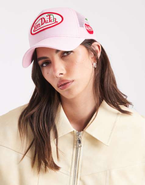 Von Dutch vd logo trucker cap in pink - view 1