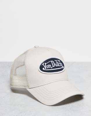 Von Dutch vd logo trucker cap in vanilla ice | ASOS