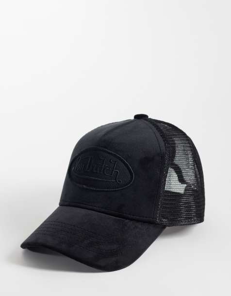 Von Dutch velvet trucker cap in all black - view 1