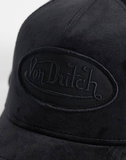 Von Dutch velvet trucker cap in all black, 2 of 3