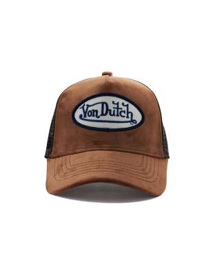 Von Dutch Velvet Trucker Cap In Brown