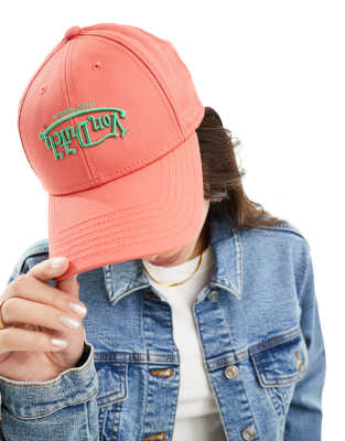 Von Dutch york dad baseball cap in peach ASOS