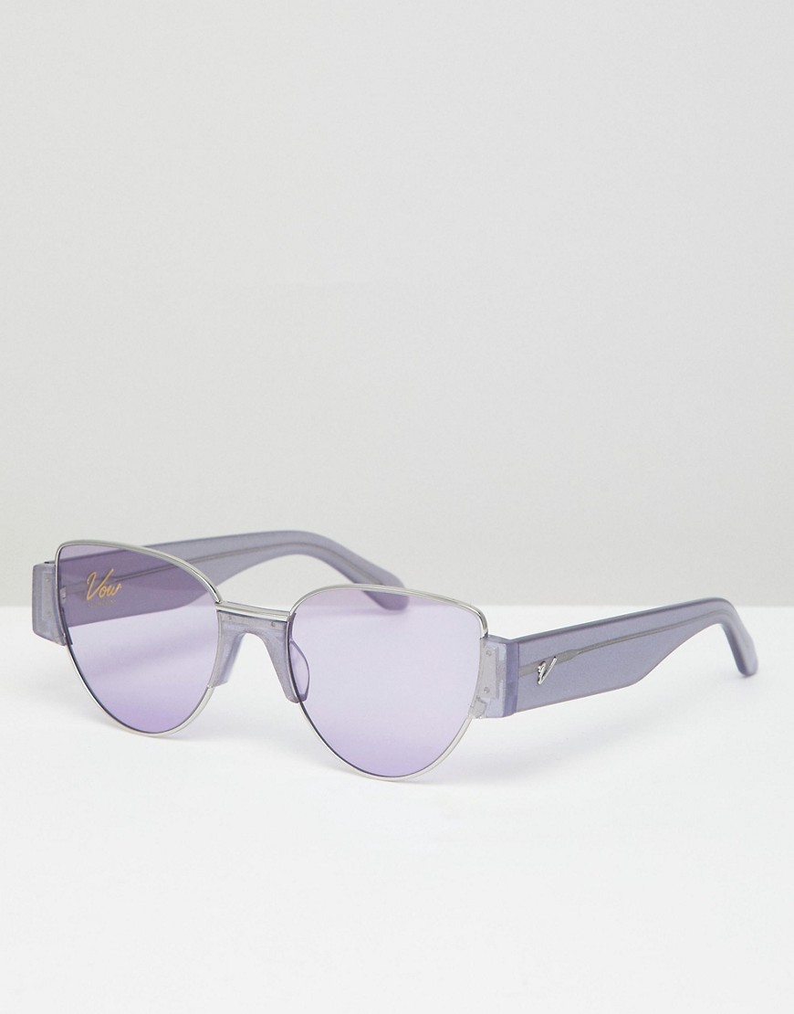 Vow London – Dahlia – Cateye-Sonnenbrille In Lila Glitzernd- Violett No Size