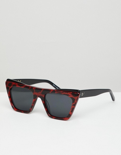 Vow London Dakota square sunglasses in red