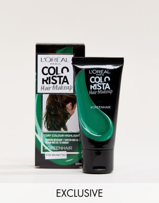 фото Временная краска для темных волос цвета \"green\" l'oreal paris colorista hair makeup-зеленый l oréal pa