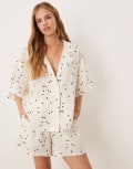 [Vrg Grl] VRG GRL anke polka dot linen shirt in white (Part of a set) 14 WHITE