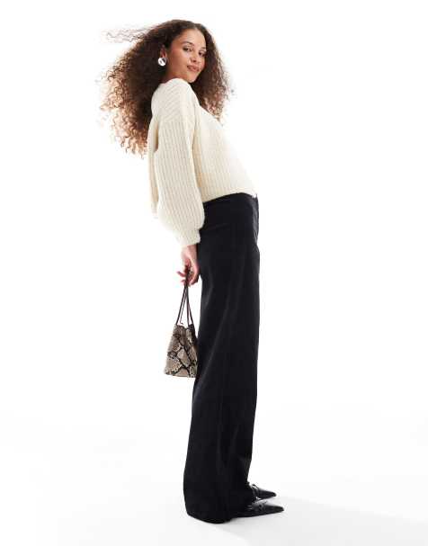 VRG GRL arabella wide leg cord trousers in black