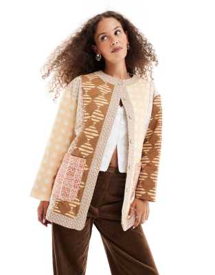 archives patchwork jacket in multi