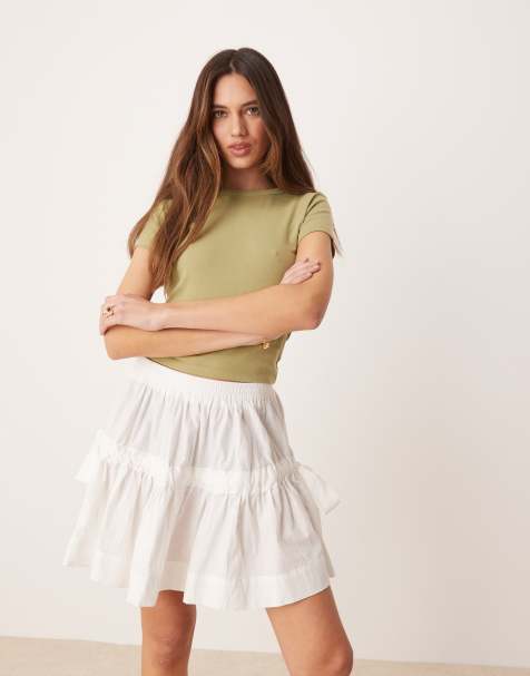 VRG GRL pleated mini skirt in white
