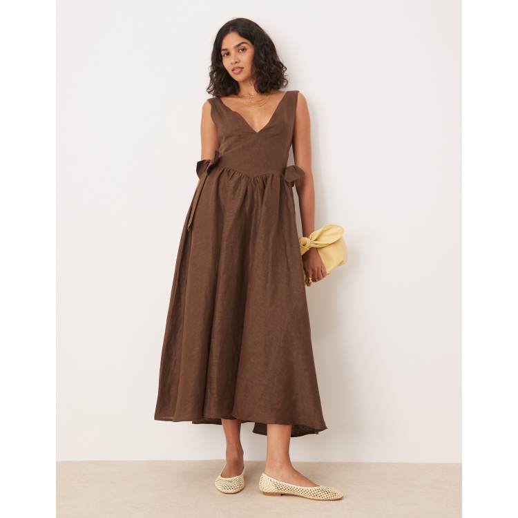 THOMAS MAGPIE】ruffled dress ブラウン 208678124-1-brown?$n_750w$&wid