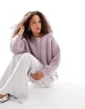 [Vrg Grl] VRG GRL Elsie fluffy knit cardigan in lilac-Purple XL LILAC