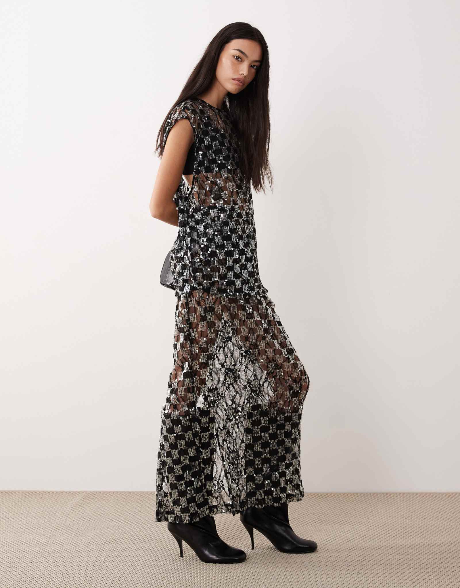 Юбка мидакси с декором VRG GRL черного цвета