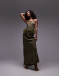 [Vrg Grl] VRG GRL Ena bias cut maxi skirt in green (part of a set) 8 GREEN