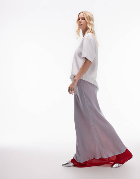 VRG GRL energy maxi skirt in powder blue - view 1