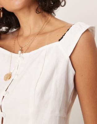 Shop Vrg Grl Fia Off The Shoulder Linen Top In White