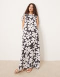 [Vrg Grl] VRG GRL Frances painted floral maxi dress in navy 12 NAVY