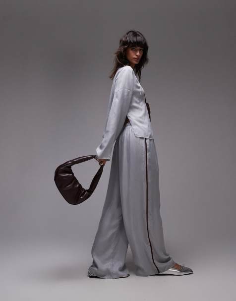 VRG GRL moonscapes pants in powder blue - view 1
