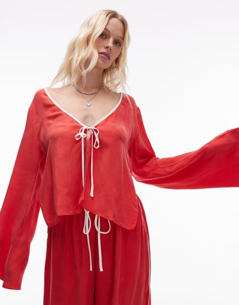 VRG GRL Moonscapes top in chilli - view 1