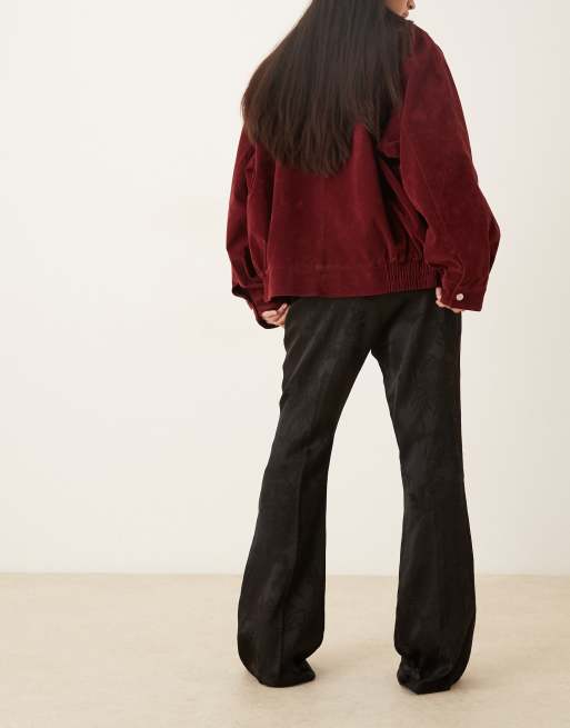 VRG GRL - Pantalon évasé en jacquard brodé - Noir, 3 de 5