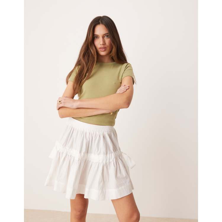 ★GLOWNY★GIRLFRIEND PLEATED MINI SKIRT (WHITE)★正規品/人気 GIRLFRIEND PLEATED MINI SKIRT (WHITE) - GLOWNY