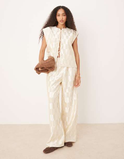 VRG GRL - Plissé co-ord set in crème - view 1
