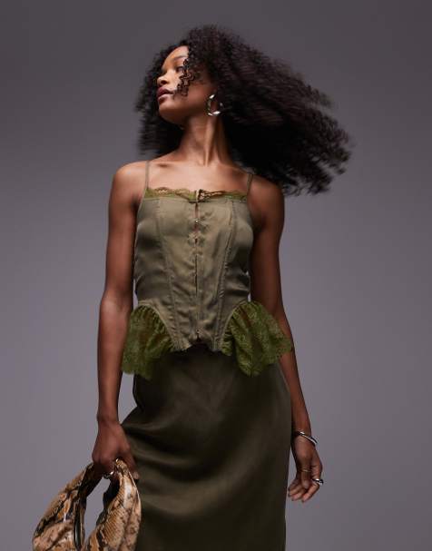VRG GRL rhapsody cami top co-ord in green - view 1