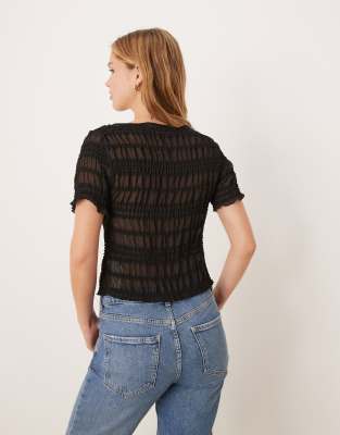 Vrg Grl Sofia Shirred Detail T-shirt Top