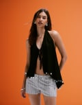 [Vrg Grl] VRG GRL spritz sequin edge cami top in black (part of a set) 12 BLACK