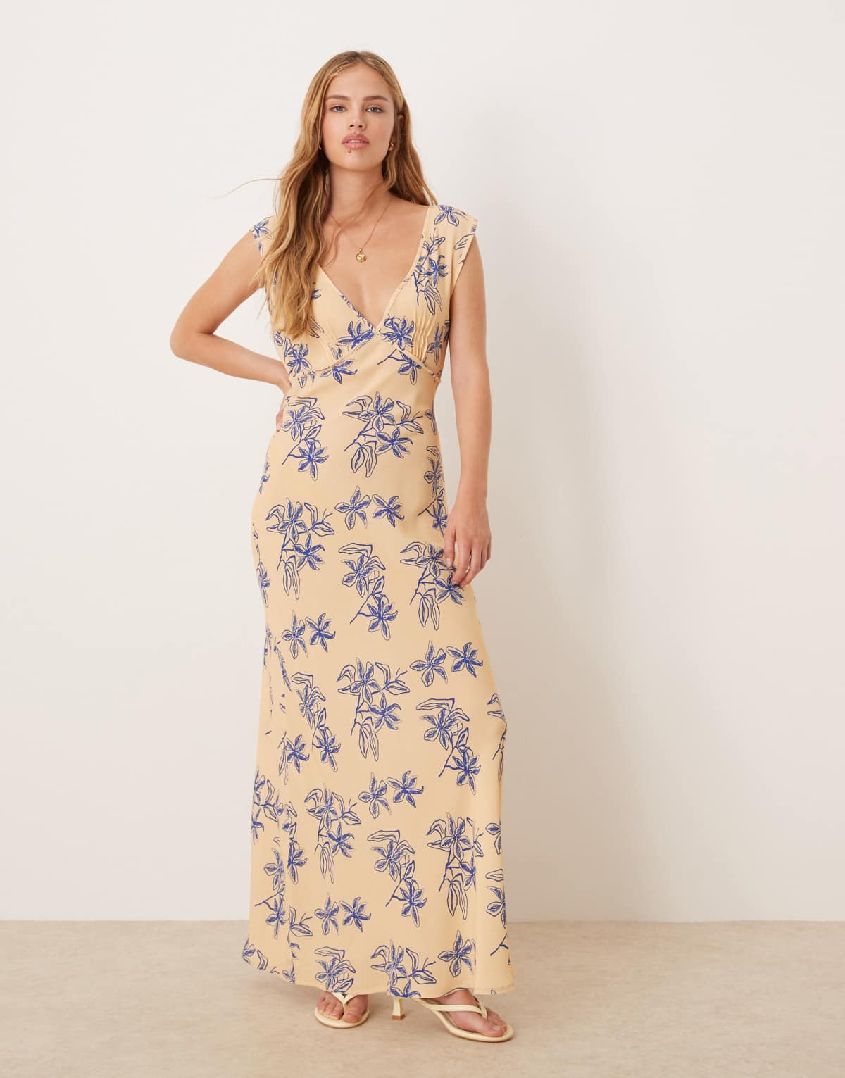 VRG GRL sunlit isles bias cut maxi dress in multi