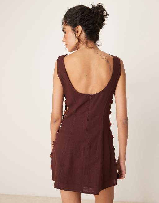 black linen beach dress Black V Neck Plaeted Beach Dress & Reviews - Black - Sustainable Beach Dress main image 1