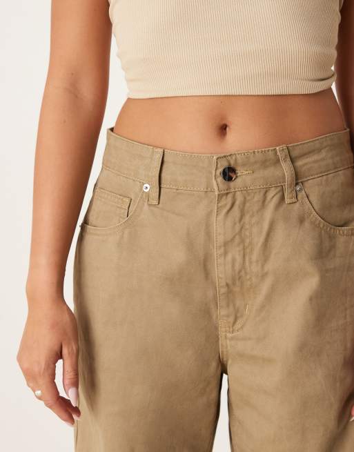 VRG GRL wide leg tailored trousers in khaki, 2 of 5
