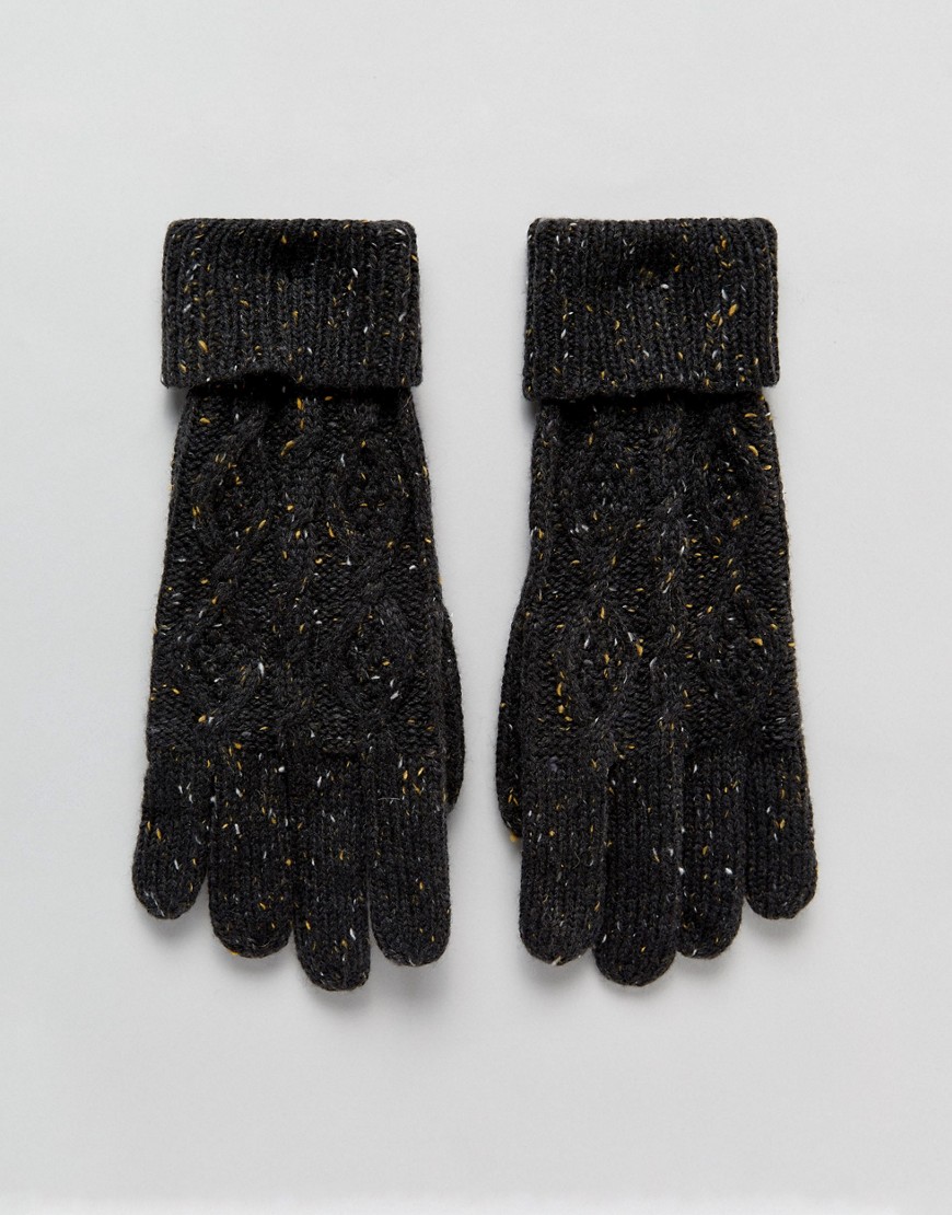 фото Вязаные перчатки с узором "косичка" boardmans tom-серый