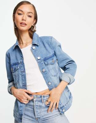 Джинсовые куртки  Asos Выбеленная oversized-джинсовая куртка Vila-Голубой