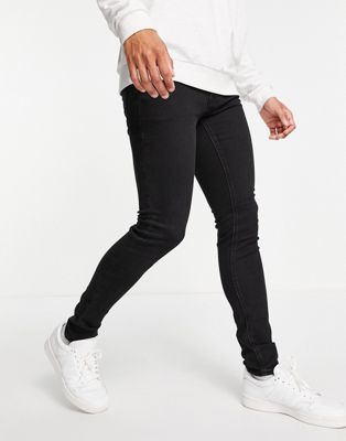 фото Выбеленные черные джинсы скинни jack & jones intelligence-черный цвет