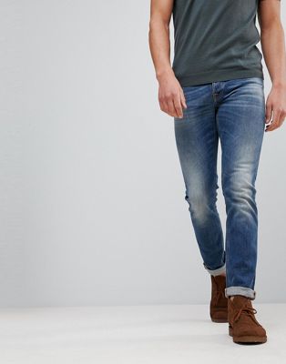 фото Выбеленные джинсы nudie jeans co grim tim-синий