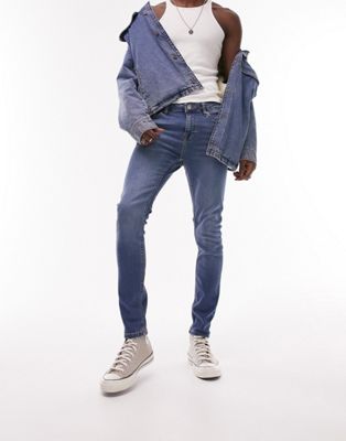 фото Выбеленные джинсы с напылением topman-голубой