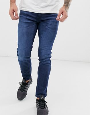 фото Выбеленные джинсы скинни hugo 734-темно-синий