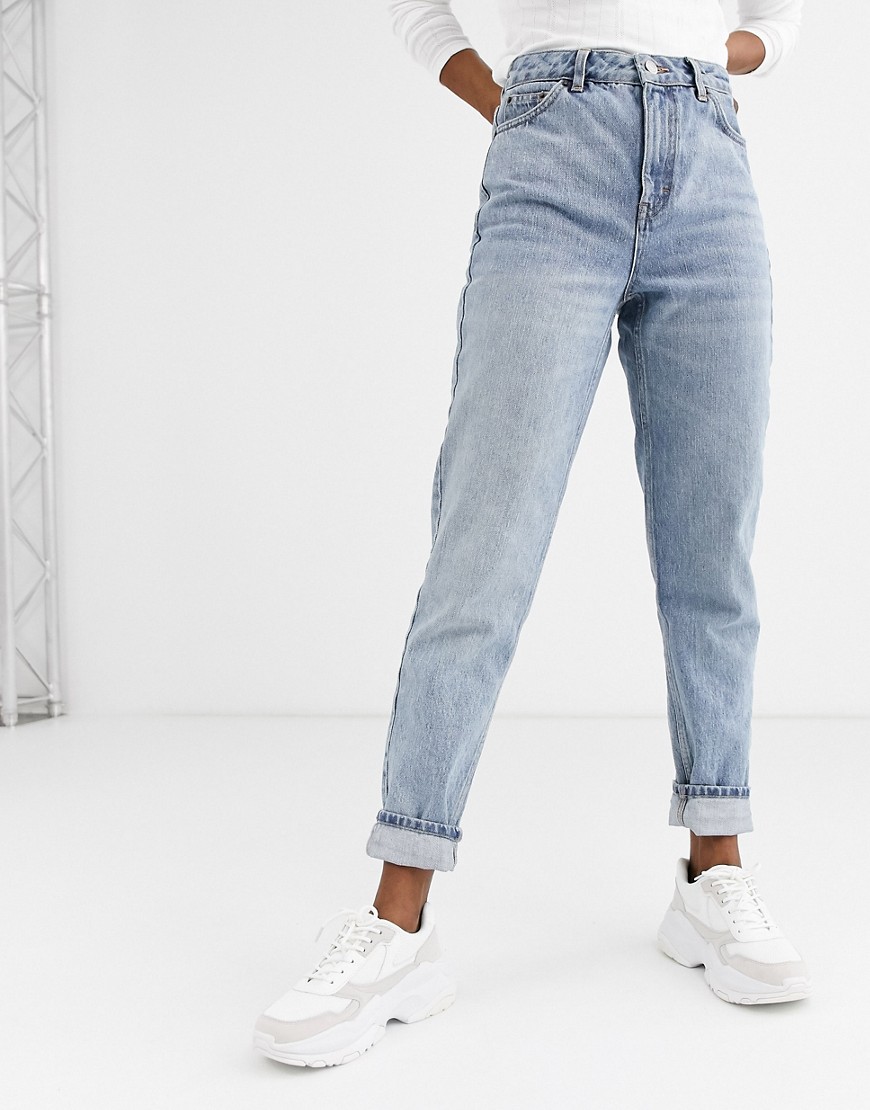фото Выбеленные джинсы в винтажном стиле topshop-синий