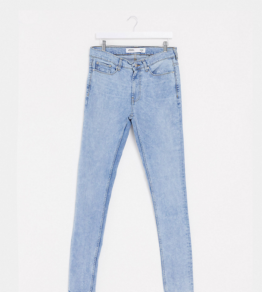 фото Выбеленные синие супероблегающие джинсы burton menswear big & tall-синий