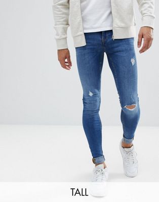фото Выбеленные супероблегающие джинсы blend tall-синий