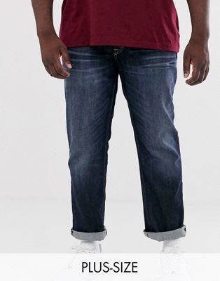 фото Выбеленные темные джинсы прямого кроя jack & jones intelligence-синий