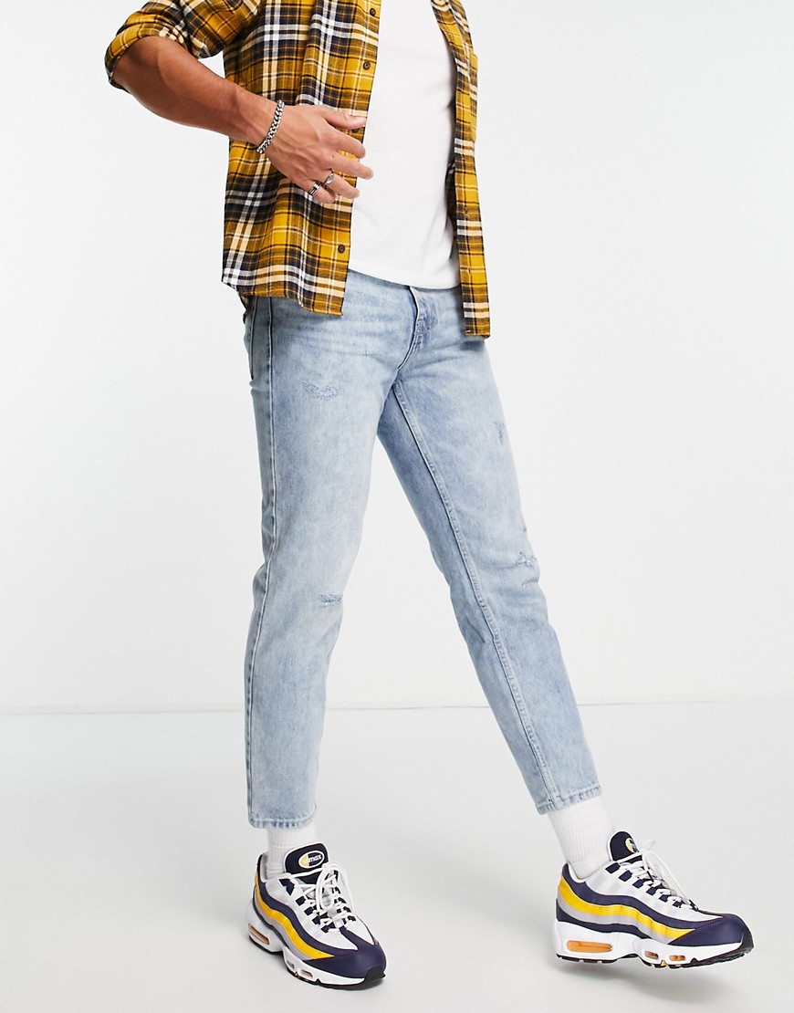 Выбеленные узкие джинсы из плотной ткани -Голубой New Look 112814124
