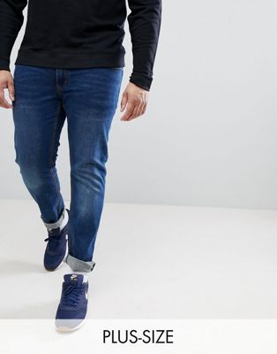 фото Выбеленные узкие джинсы стретч replika plus axel-синий