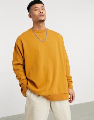 фото Выбеленный желтый oversized-свитшот c необработанными краями asos design