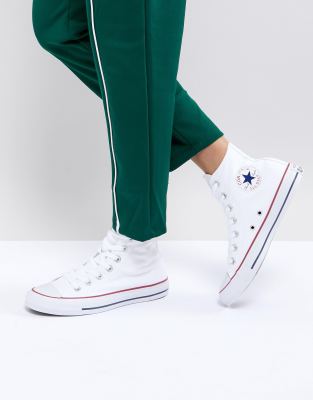 фото Высокие белые кроссовки converse all star-белый